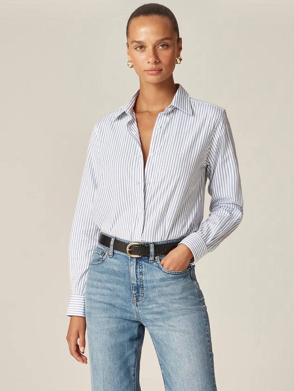 J. Crew Jules classic-fit shirt in striped cotton poplin